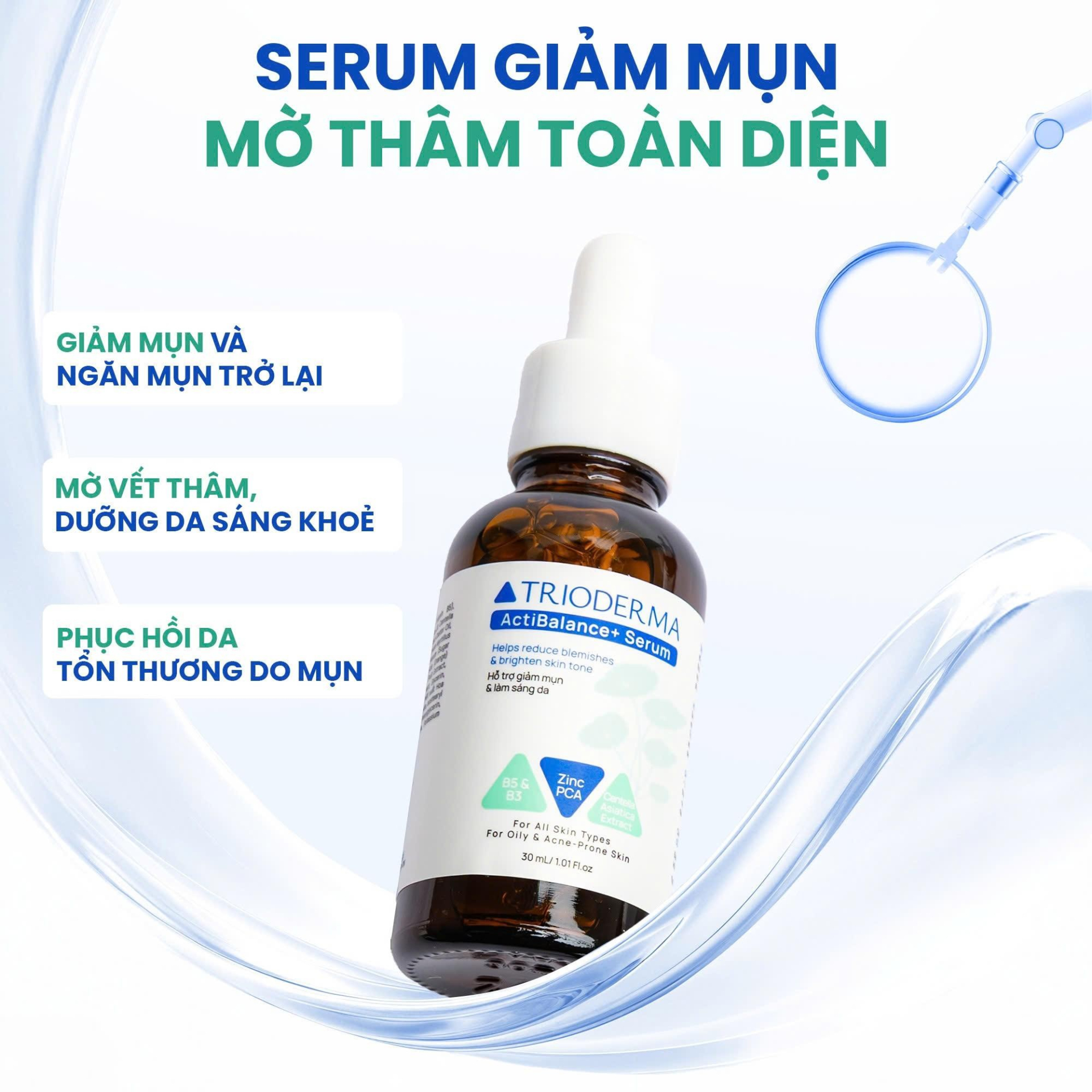 Hướng dẫn sử dụng serum giảm mụn và hỗ trợ làm sáng da Trioderma ActiBalance+ Serum chuẩn y khoa - ảnh 3