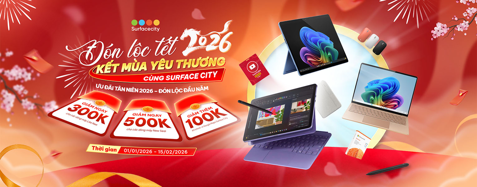 SurfaceCity.vn ưu đãi Tết 2026: Săn Surface Pro 12 giá cực hời, nhận lì xì “khủng” đón Xuân - ảnh 1