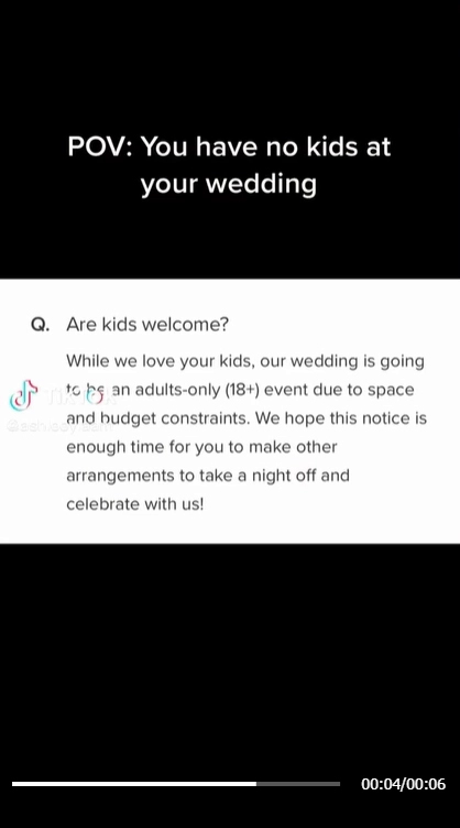 Câu trả lời của cô dâu chú rể liệu có trẻ em trong đám cưới