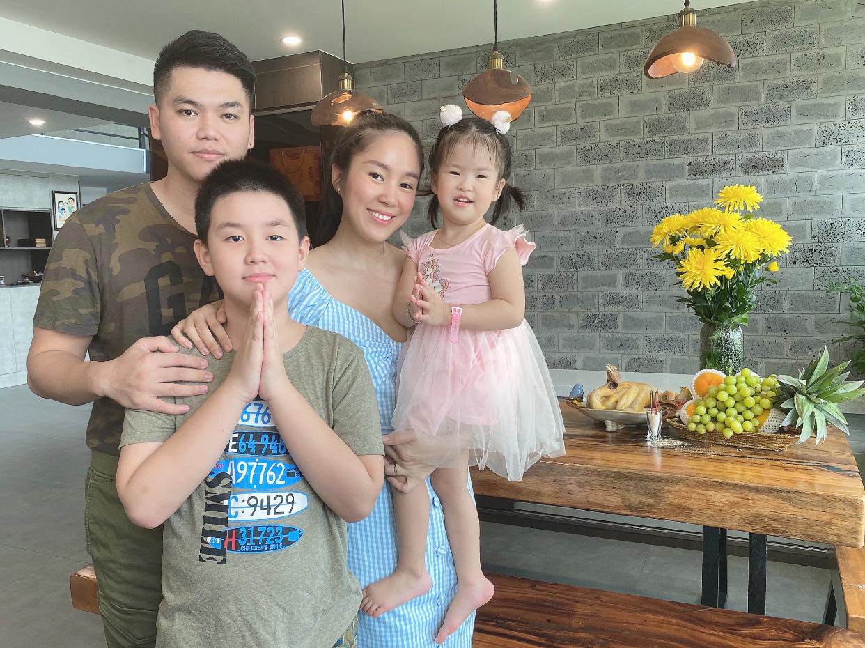 Tổ ấm hạnh phúc của Trung Kiên - Lê Phương và 2 con