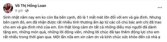 Bài đăng mừng sinh nhật của Hồng Loan