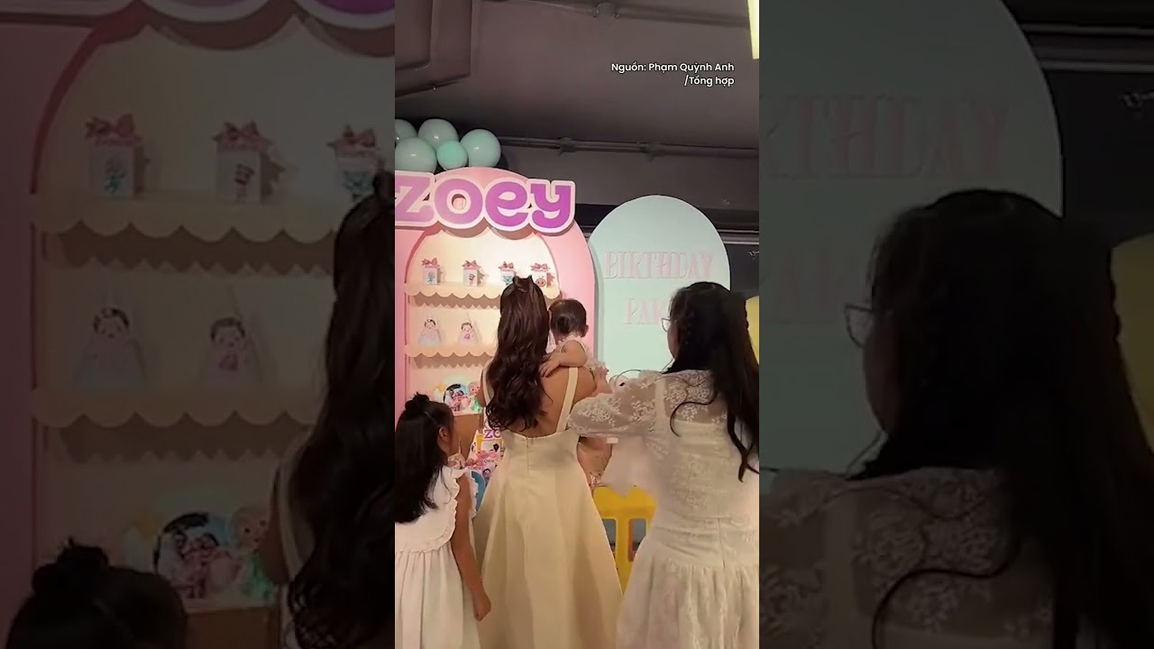 Hình ảnh Phạm Quỳnh Anh và các con trong tiệc sinh nhật bé Zoey