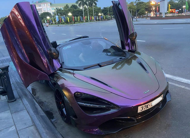 Chiếc siêu xe McLaren 720S Spider F xuất hiện trên đường phố của tỉnh Nghệ An (Ảnh: Mạng xã hội)