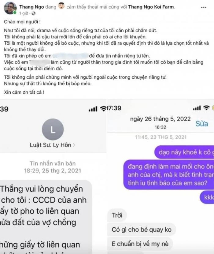 'Vua cá Koi' Thắng Ngô tung bằng chứng chứng minh mình không phụ bạc vợ cũ Thanh Đào