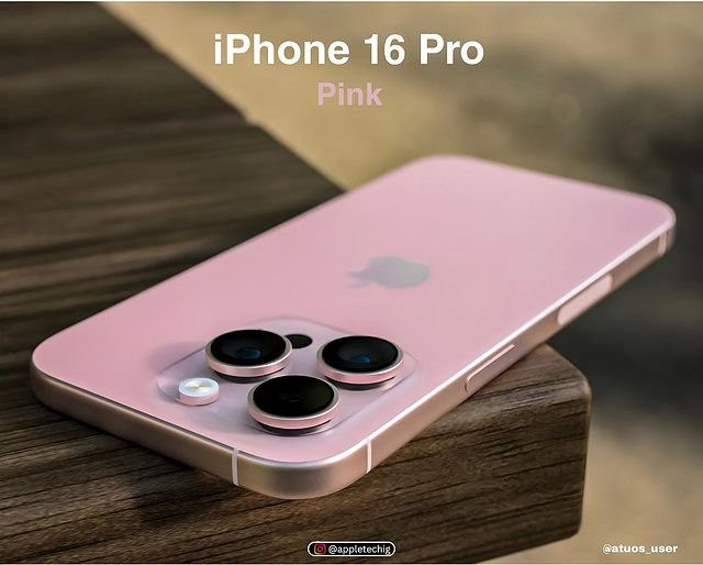 Hình ảnh màu Hồng trên iPhone 16 Pro / Pro Max từng được tài khoản Instagram 'AppleTechIG' chia sẻ