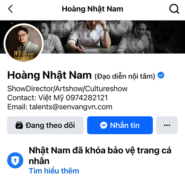 Trang cá nhân của Đạo diễn Hoàng Nhật Nam đã khóa