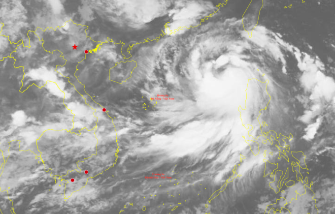 Ảnh vệ tinh bão Yagi (Ảnh: Trung tâm Mạng lưới Khí tượng Thủy văn quốc gia)