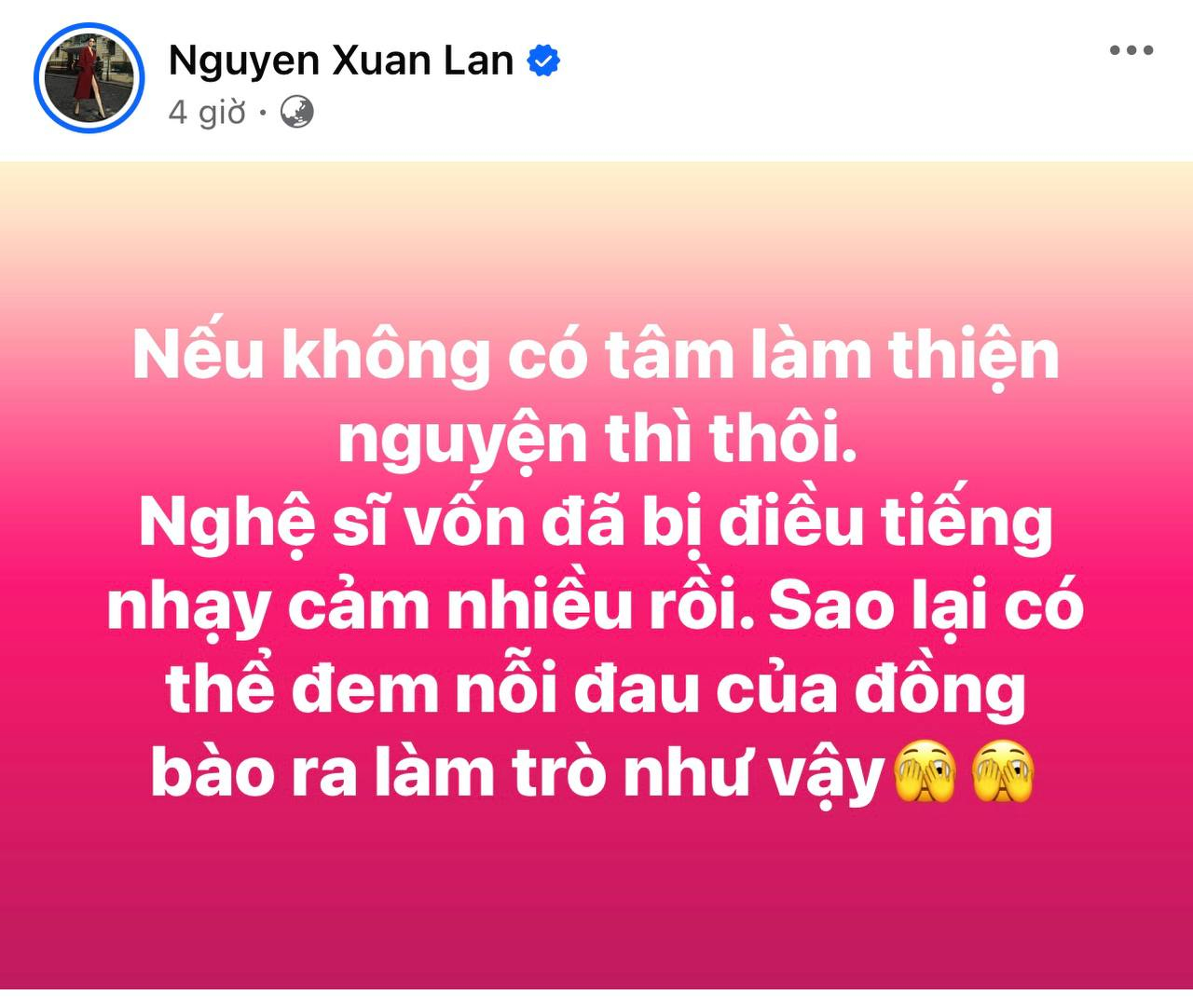 Xuân Lan lên tiếng về ồn ào từ thiện của Ưng Hoàng Phúc