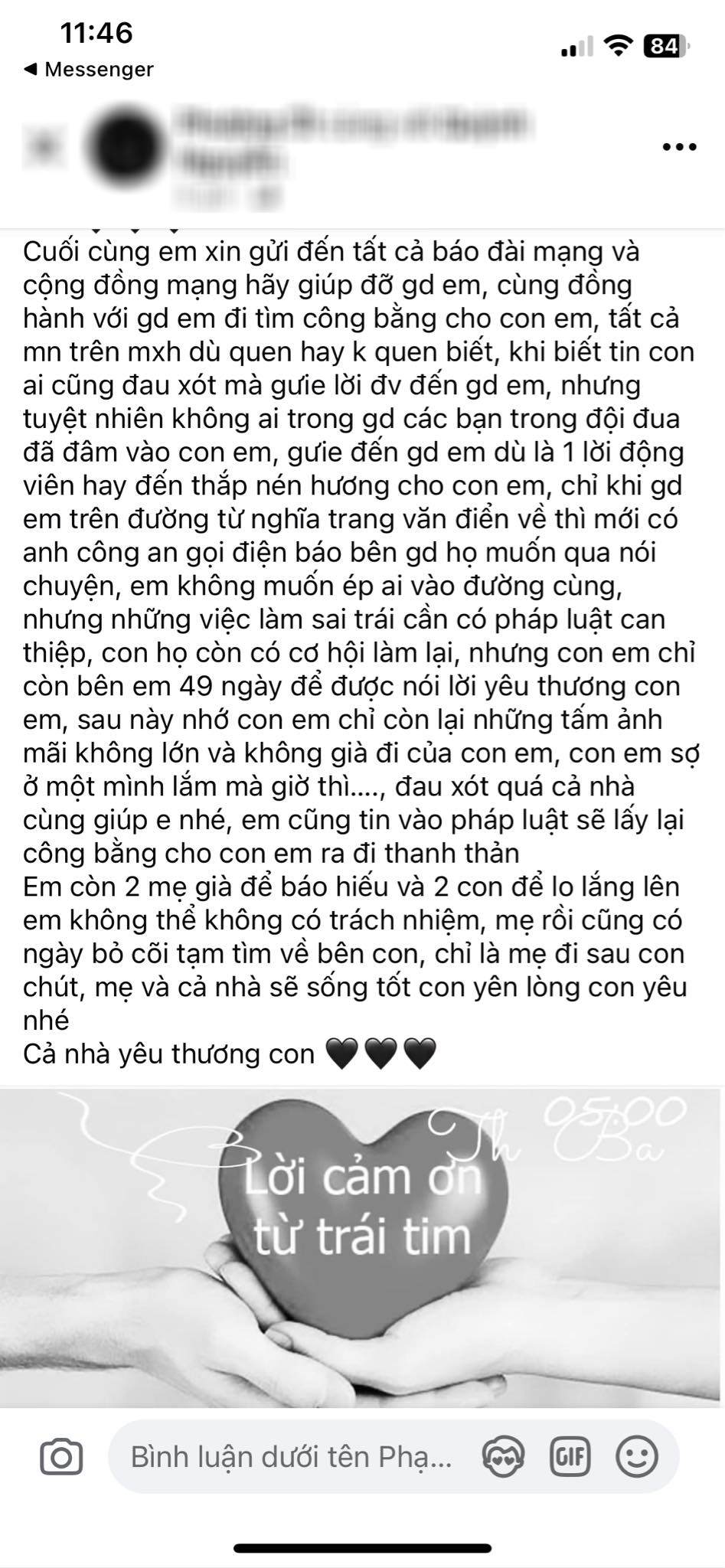 Những dòng tâm sự của người mẹ