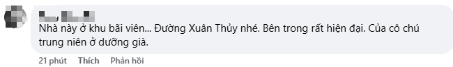 a cư dân mạng đã để lại bình luận về thông tin chủ nhân thực sự của ngôi nhà.