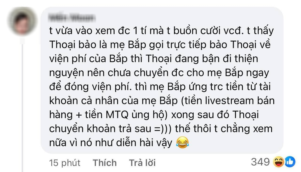 Mẹ bé Bắp lên tiếng giải thích về việc 'ứng trước tiền cá nhân đóng viện phí cho con rồi Phạm Thoại chuyển lại sau' - ảnh 1