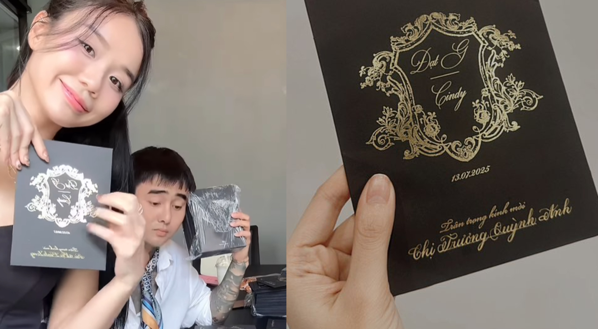 Cindy Lư hé lộ ý nghĩa thiệp cưới màu đen