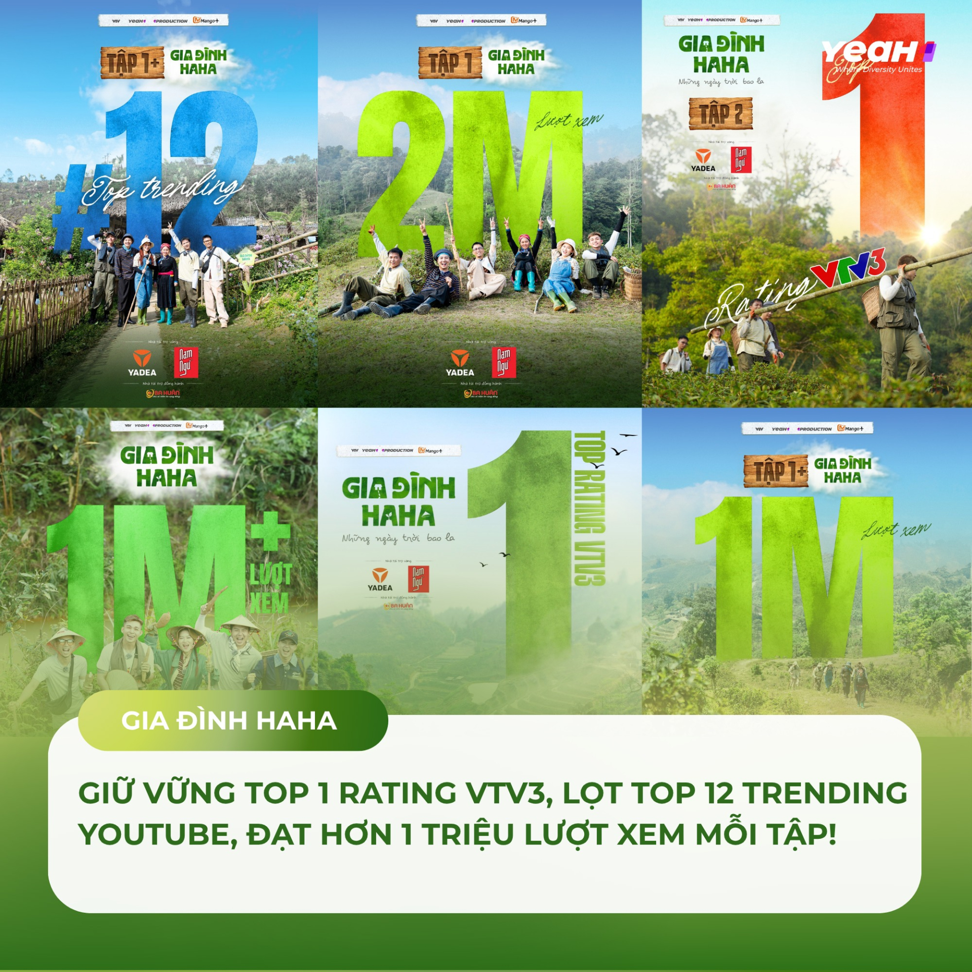 Cú hat-trick của show chữa lành 'Gia Đình Haha': Liên tiếp lọt top 1 rating VTV và trending Youtube - ảnh 1