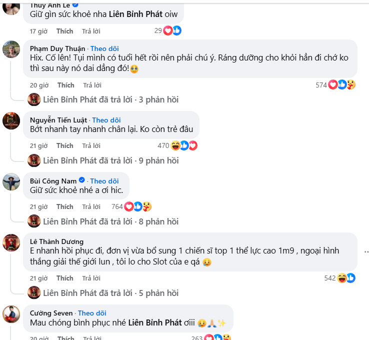Nhiều sao Việt là bạn bè thân thiết vào an ủi, động viên Liên Bỉnh Phát