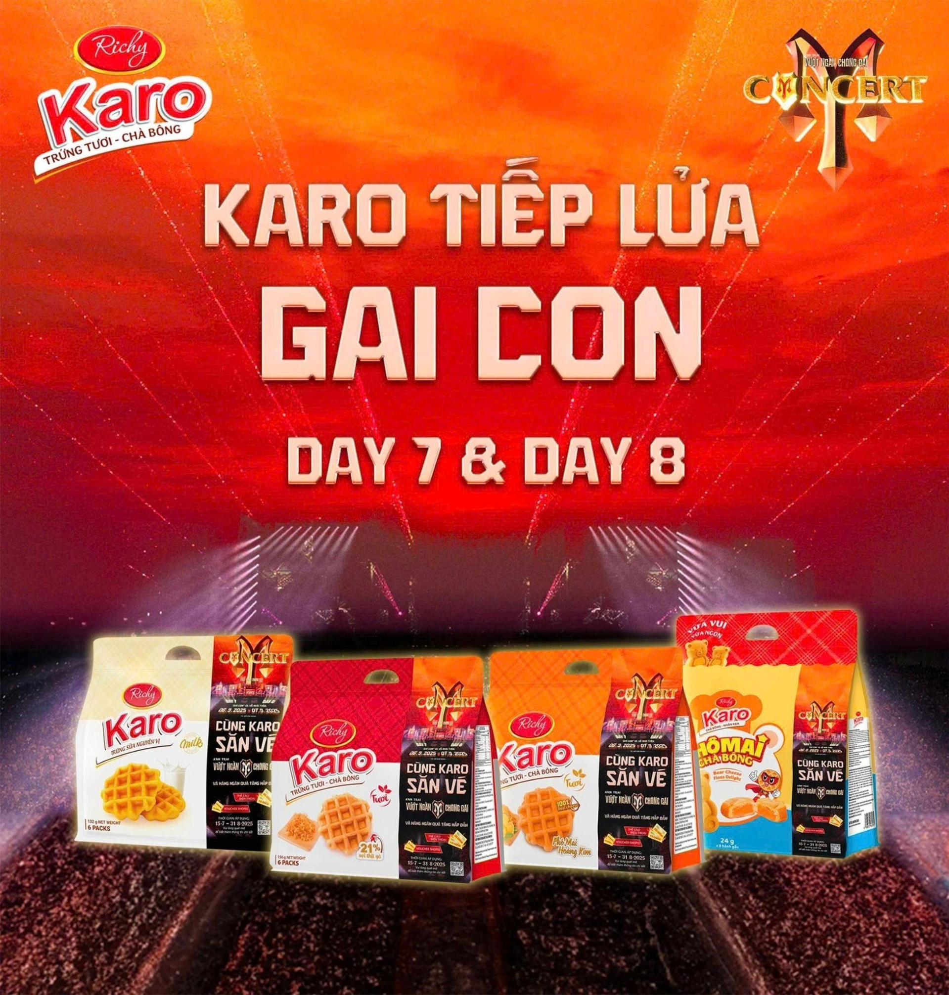 Bánh Karo Richy là Nhà tài trợ Bạc của Concert Anh Trai Vượt Ngàn Chông Gai Encore tiếp tục chứng minh uy tín và chất lượng của thương hiệu bánh kẹo Việt.