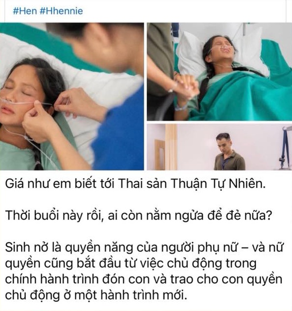 Bài đăng trên mạng xã hội phản đối cách sinh con của H’Hen Niê, gây tranh cãi mạnh mẽ.