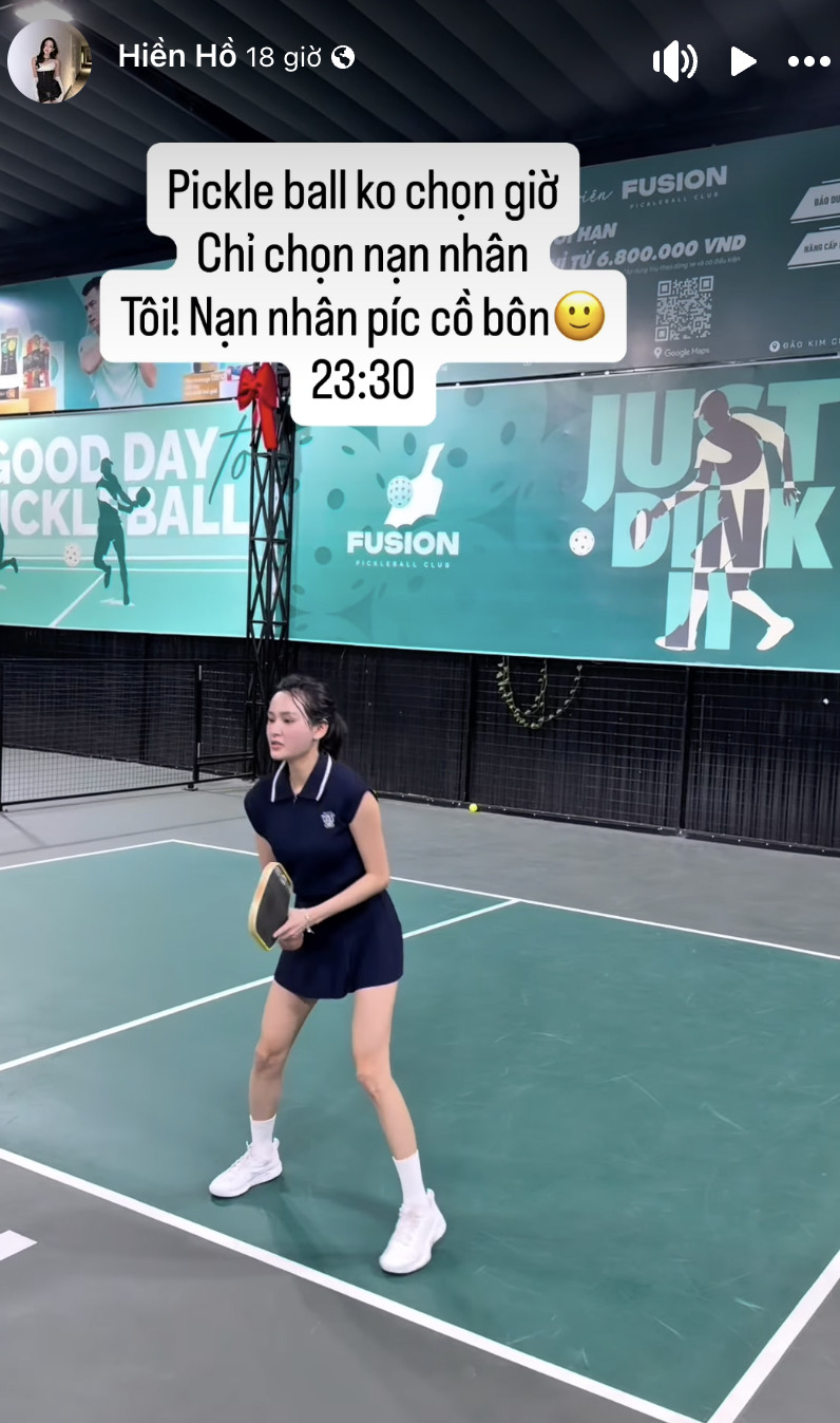 Hiền Hồ gây xôn xao với thói quen đánh pickleball lúc 23h30 - ảnh 1
