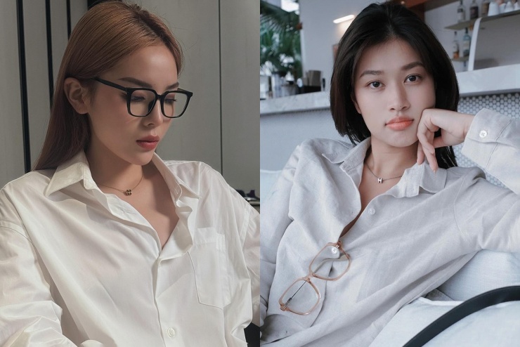 Hai nàng hậu đều đeo dây chuyền đôi