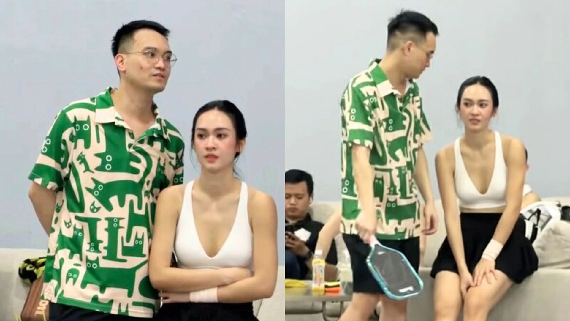 Đức Phạm và Vũ Thúy Quỳnh cùng xuất hiện trên sân pickleball.