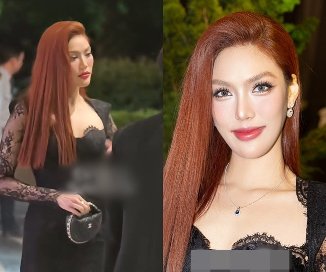 Lan Khuê xuất hiện từ sớm vời trang phục màu đen quyến rũ. Người đẹp phối cùng túi Chanel Mini Pouch, giá khoảng 50 triệu đồng để hoàn thiệt set đồ.