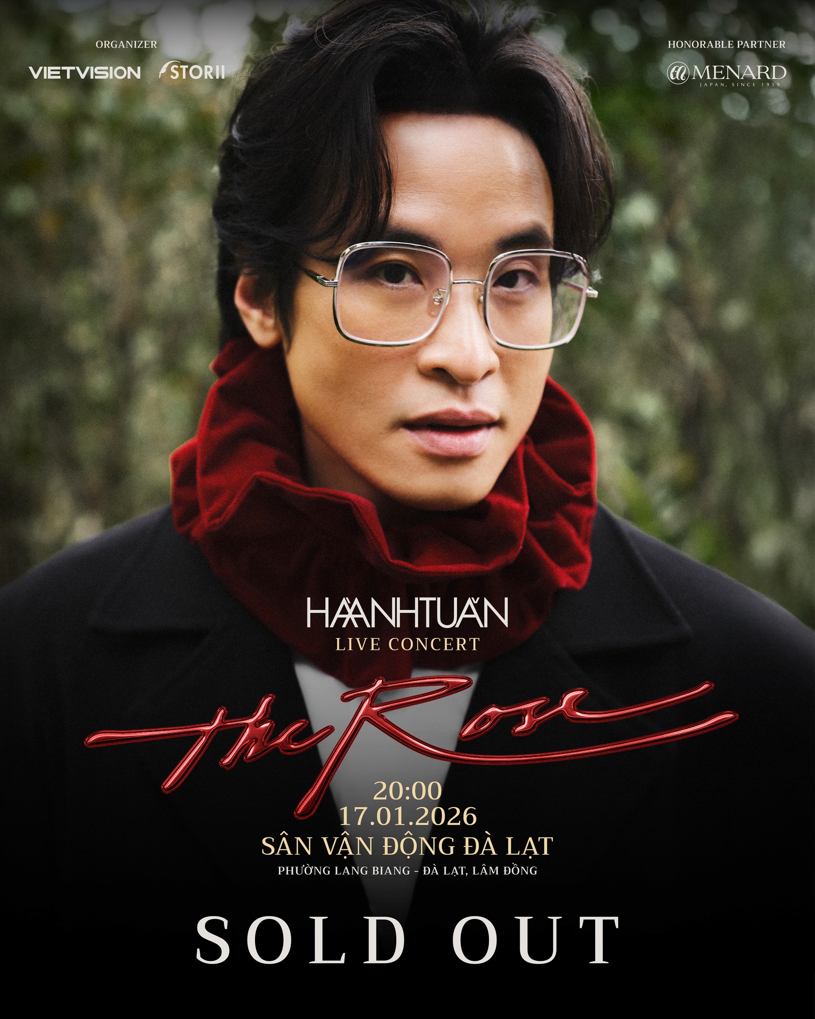 Live Concert The Rose sẽ được tổ chức vào lúc 20h ngày 17/01/2026 tại Sân vận động Đà Lạt (phường Langbiang, Lâm Đồng).