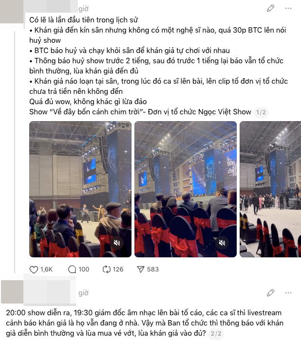 Khán giả có mặt tại show liên tục cập nhật diễn biến, bày tỏ sự bức xúc.