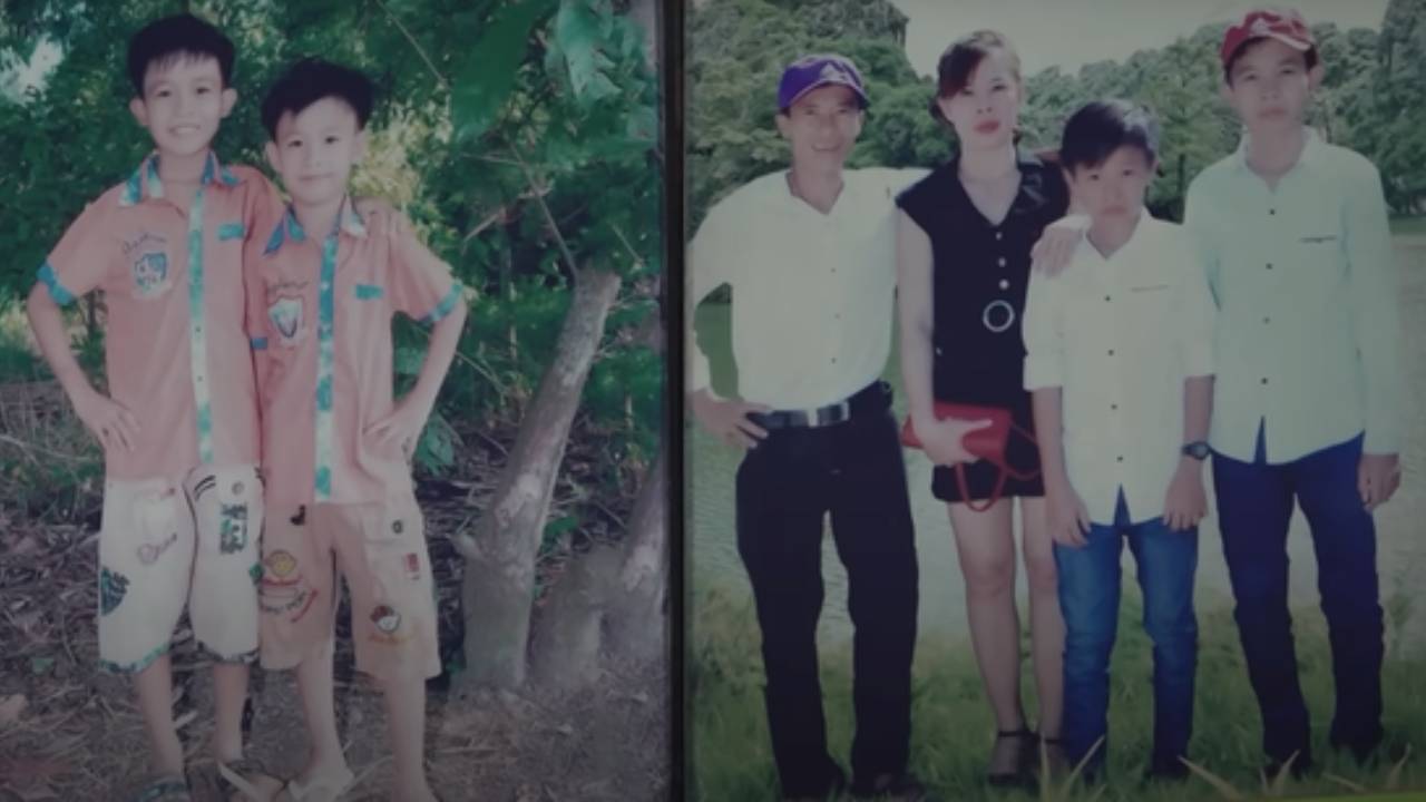Hình ảnh anh Dương chụp với gia đình lúc còn nhỏ