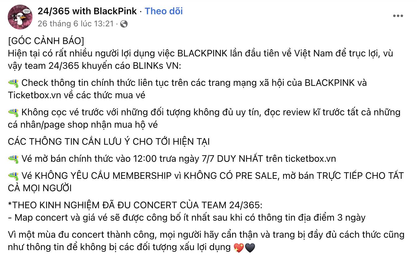 Cộng đồng fan hâm mộ BLACKPINK lên tiếng cảnh báo