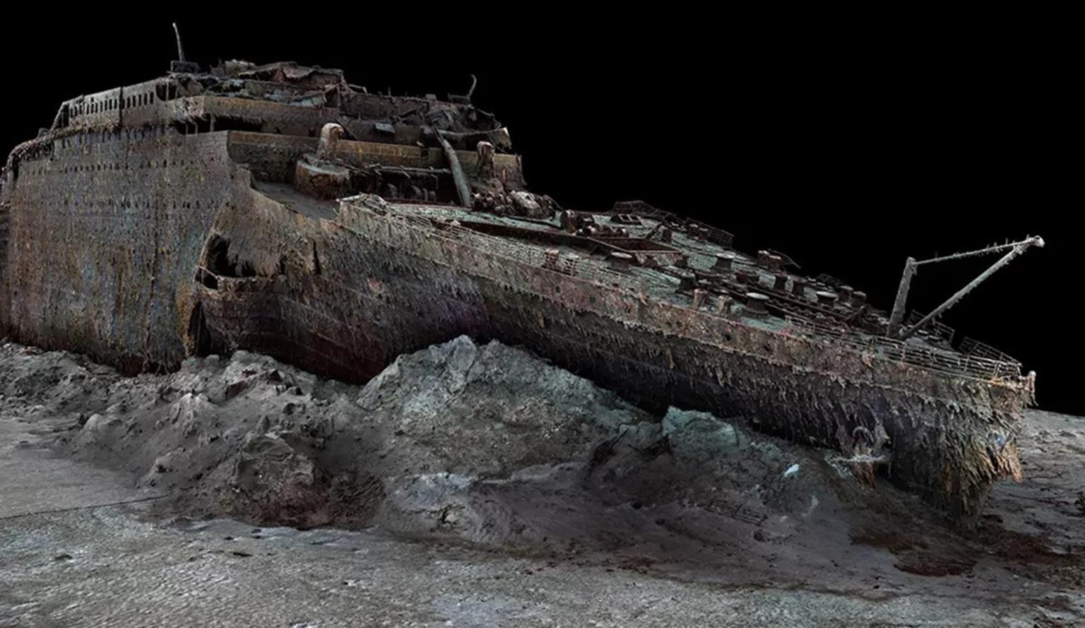 Hình ảnh 3D xác tàu Titanic. (Ảnh: AP)