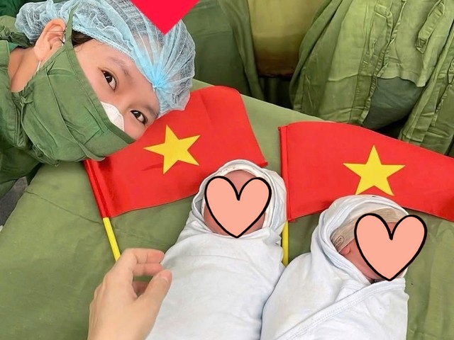 Cặp sinh đôi ở Nghệ An chào đời đúng ngày 30/4, được bố mẹ đặt cho cái tên đặc biệt - ảnh 2