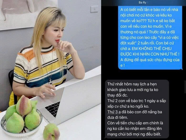 Chị Ly Ly tiết lộ tin nhắn trò chuyện với chồng cũ, bày tỏ sự bức xúc vì con gái bị bố cho 'leo cây'.
