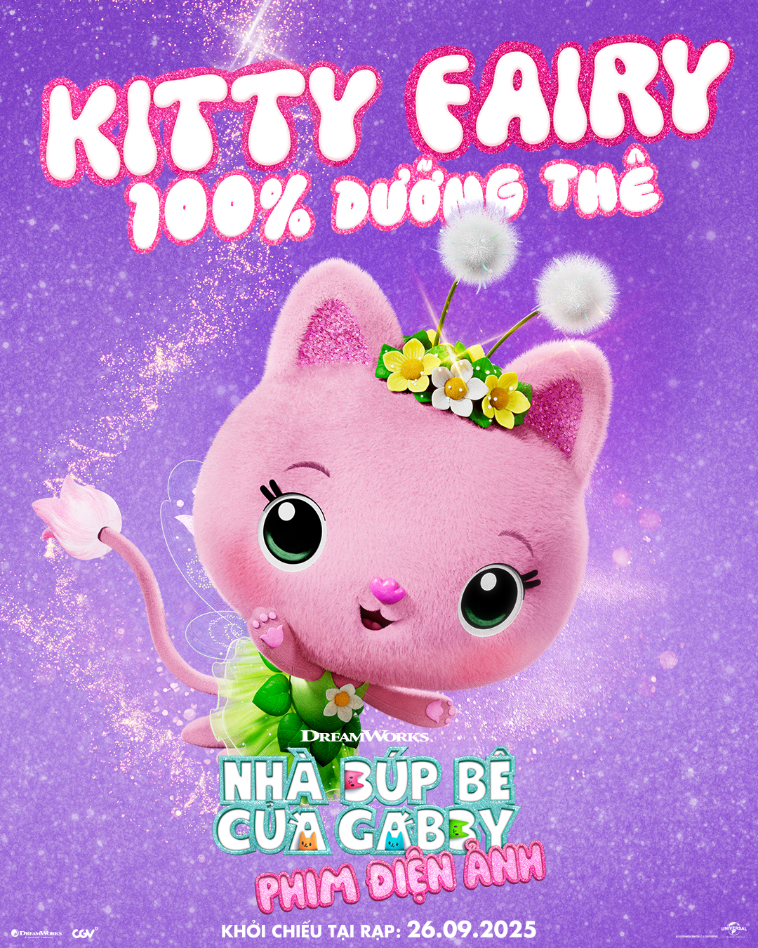 Kitty Fairy là nàng tiên mèo nhỏ nhắn với đôi cánh mỏng manh, vẫn giữ trọn vẻ dịu dàng và sự hiểu biết, mang tới những phép màu nhiệm để dẫn dắt Gabby cùng bạn bè vượt qua thử thách.