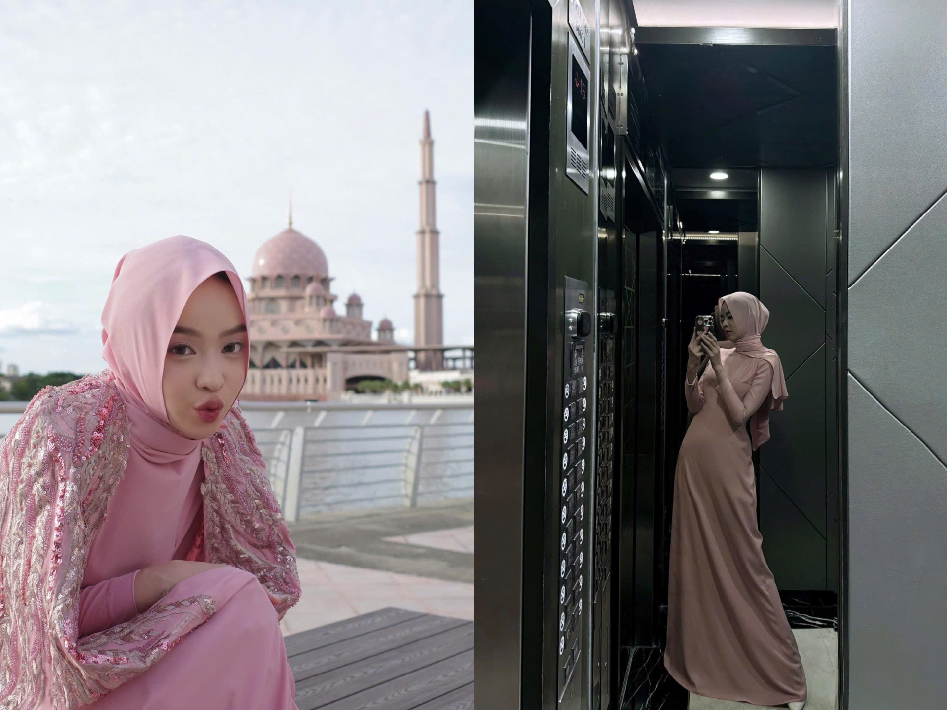 Hoa hậu Thanh Thủy lần đầu diện trang phục Abaya, gây thương nhớ với sắc hồng ngọt ngào - ảnh 1