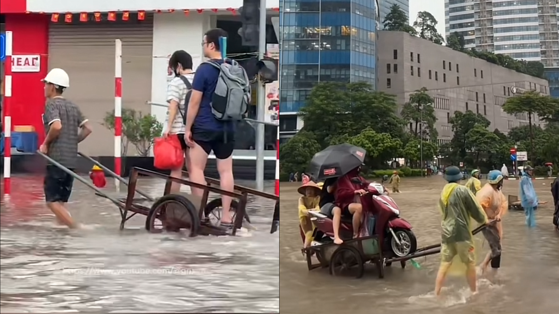 Xe chết máy hàng loạt trong ngập lụt, dịch vụ kéo xe bất ngờ ‘hái ra tiền’ ở Hà Nội - ảnh 3
