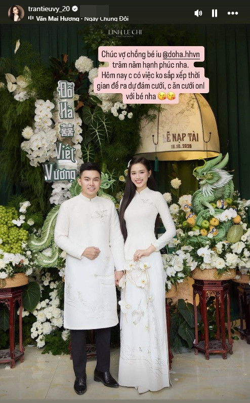 Hoa hậu Tiểu Vy bất ngờ vắng mặt đám cưới Đỗ Thị Hà, thực hư tin đồn “rạn nứt” tình bạn - ảnh 3