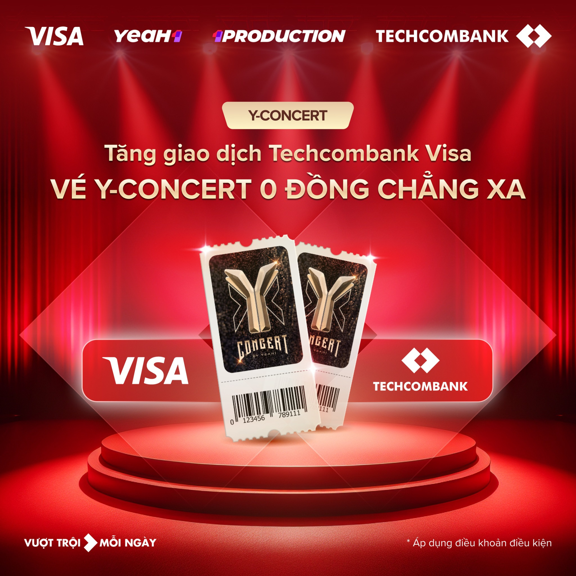 Nhận vé tham dự Y-Concert 0 đồng với bộ đôi Techcombank x Visa