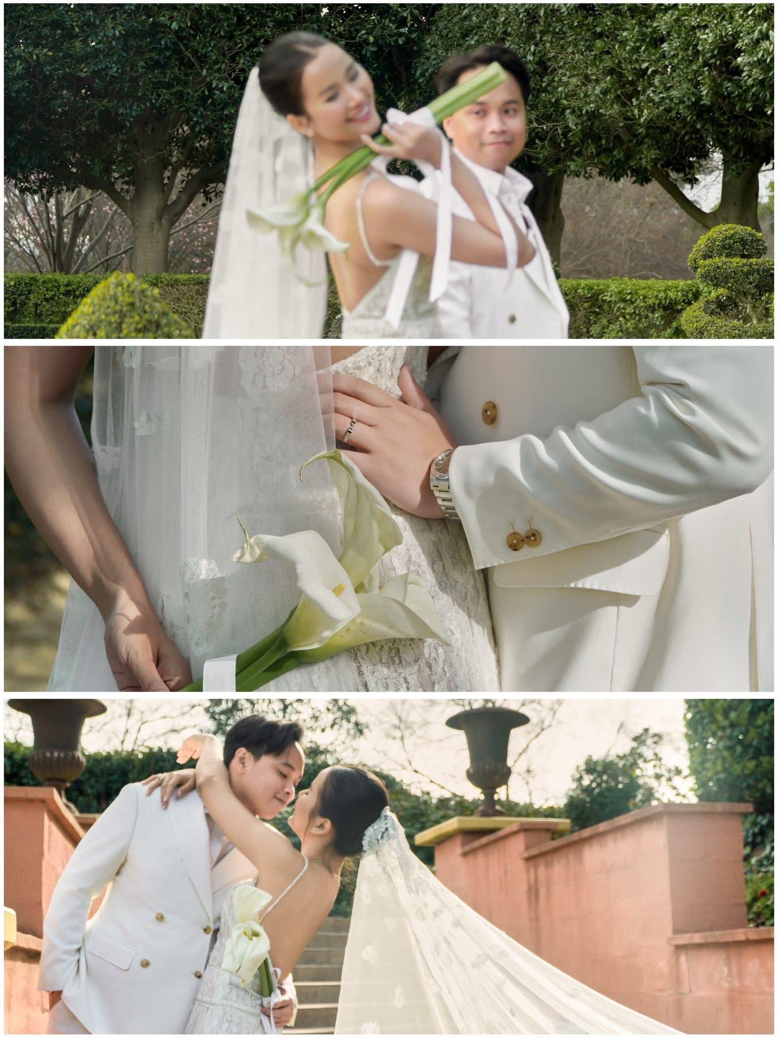 Á hậu Hương Ly tung bộ ảnh cưới đẹp như mơ, lần đầu lộ rõ mặt chồng doanh nhân - ảnh 1