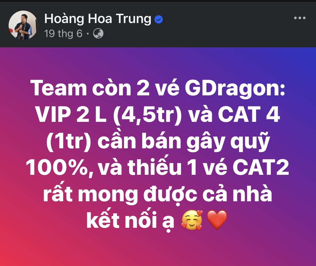 Netizen tiếp tục tranh cãi khi “đào” lại loạt bài kêu gọi gây quỹ bằng vé concert của Hoàng Hoa Trung - ảnh 2