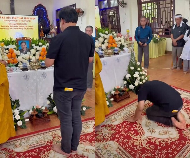 MC Quyền Linh là nghệ sĩ duy nhất đến dự lễ cúng tam thất của nghệ sĩ Thương Tín - ảnh 1