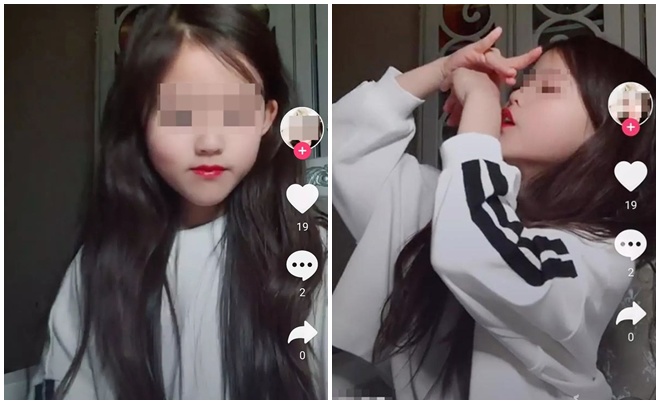Một trong những video 'quá lứa' được cô bé 8 tuổi đăng lên tài khoản TikTok cá nhân