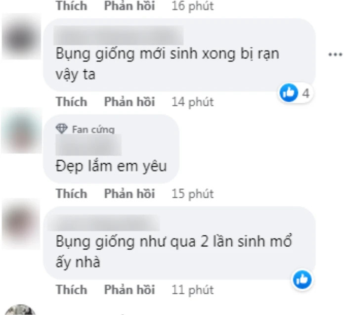 Một vài bình luận của khán giả đặt nghi vấn Ninh Dương Lan Ngọc mới sinh con.