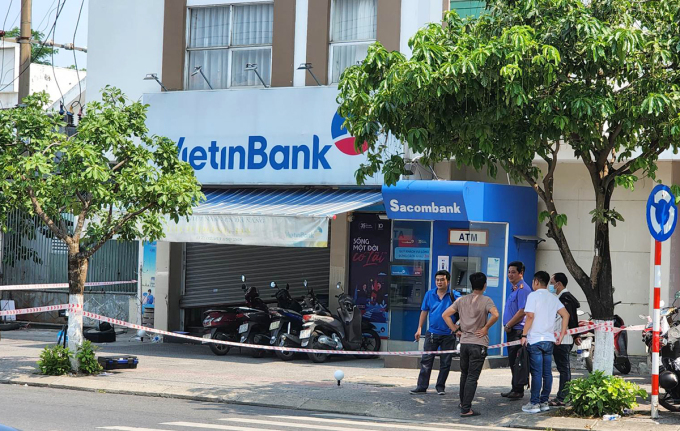 Hiện trường nơi xảy ra vụ cướp ngân hàng tại Đà Nẵng
