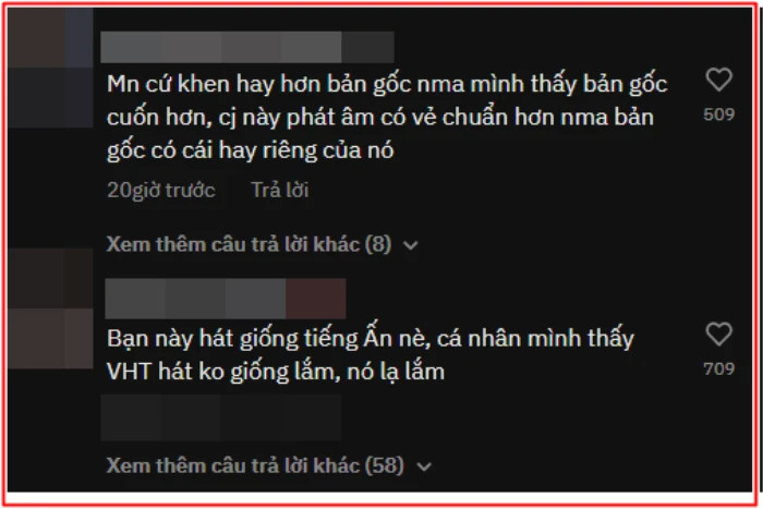 Netizen đặt lên bàn cân so sánh cô gái cover hay Võ Hạ Trâm ai hát tiếng Ấn hay hơn.