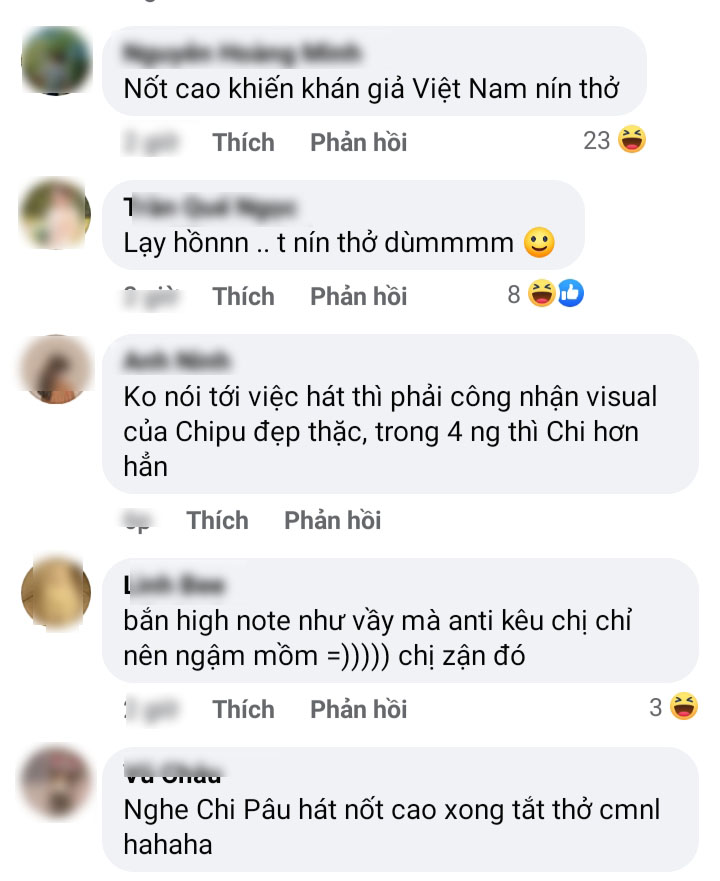 Một số phản ứng của netizen trước phần thể hiện note cao của Chi Pu.