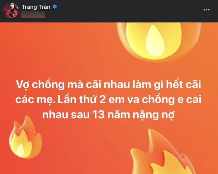 Hậu đám cưới vài ngày, Trang Trần và chồng Việt kiều đã xảy ra xung đột phải đăng đàn xin ý kiến giải quyết