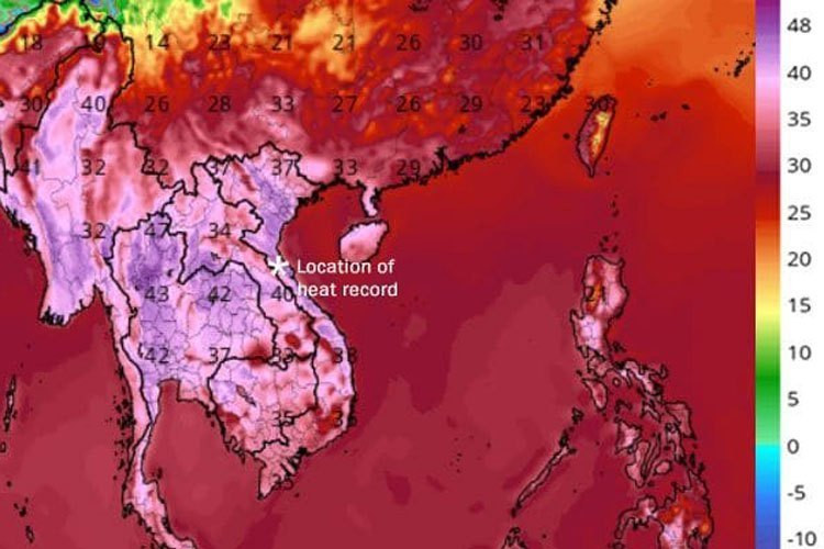 Hương Khê (Hà Tĩnh) đã chạm mức nhiệt độ 110 độ F (tương đương 43,3 độ C) vào năm 2019
