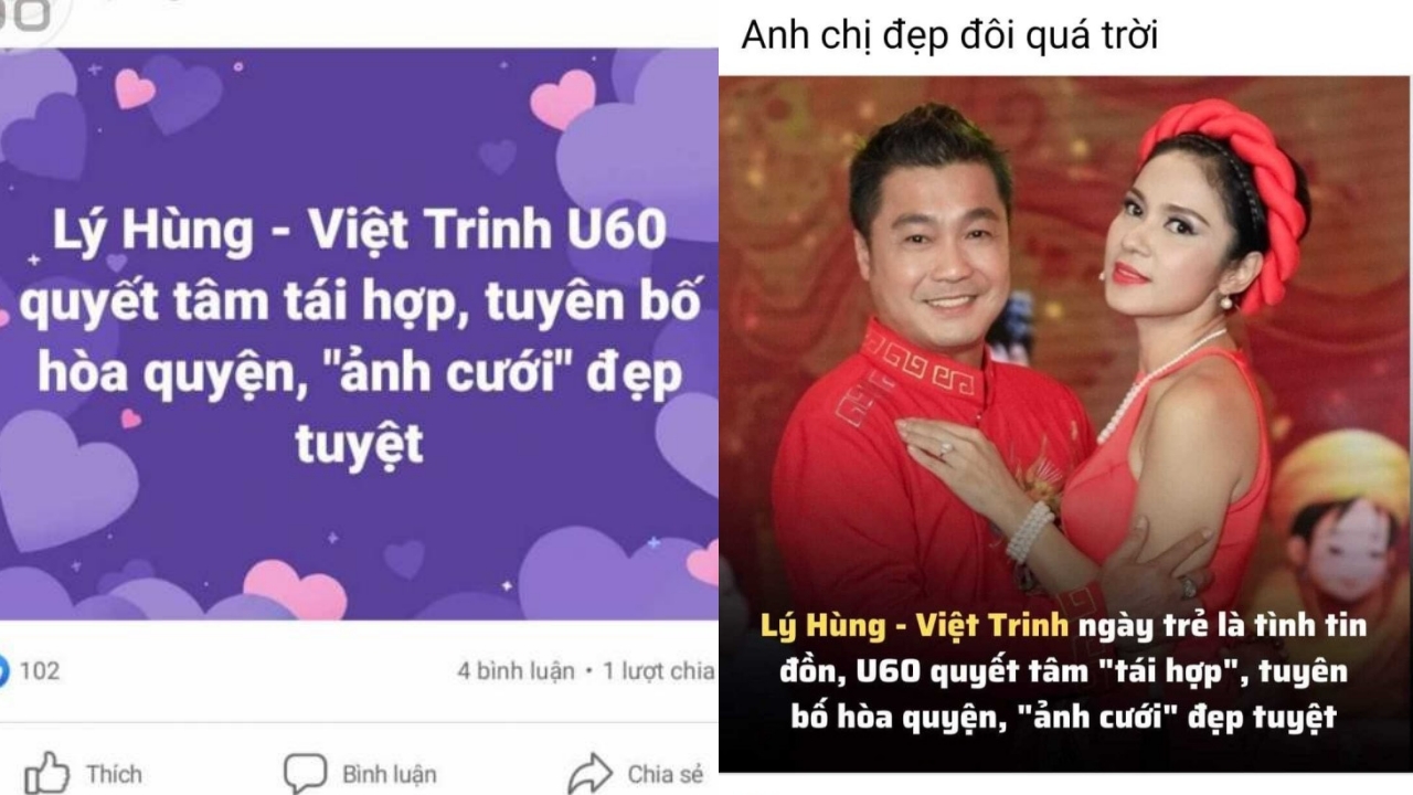 Nhiều tin đồn Lý Hùng kết hôn Việt Trinh tràn lan mạng xã hội khiến nhiều người hoang mang.