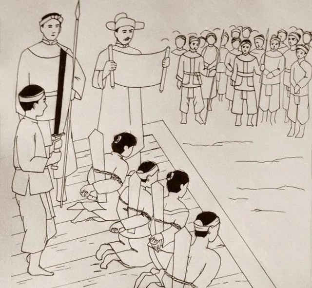 Nguyễn Trãi và hơn 400 người trong gia tộc bị giết, vợ ông bà Nguyễn Thị Lộ còn bị dìm chết dưới đáy sông Hồng