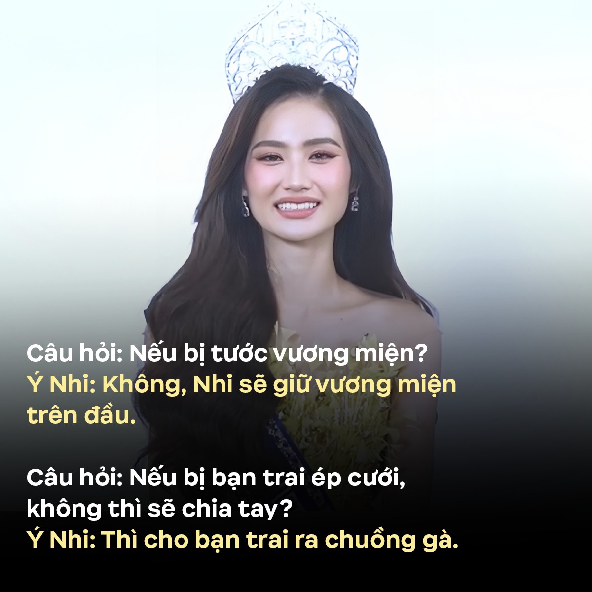 Phản ứng của Hoa hậu Ý Nhi trước câu hỏi 'Nếu bị tước vương miện', câu trả lời tiếp tục khiến netizen “dậy sóng”