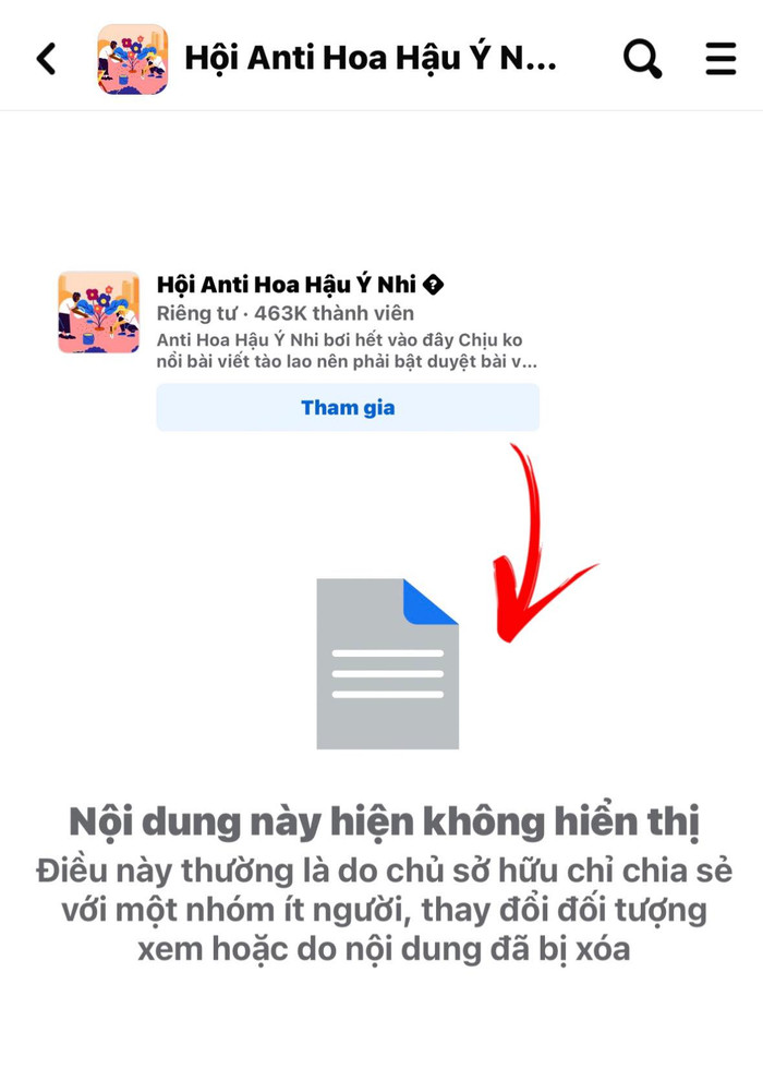 Trước đó, cộng đồng mạng bất ngờ phát hiện nhóm 'antifan' của Hoa hậu Ý Nhi bỗng biến mất khỏi mạng xã hội chỉ trong một đêm.